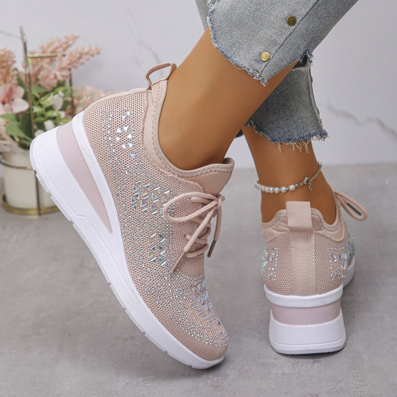 🔥🔥Letzter Tag der Aktion, profitieren Sie von 50 % Rabatt🔥 Atmungsaktive orthopädische Sportschuhe für Damen, lässiger und trendiger Stil, verziert mit eingearbeiteten Strasssteinen.