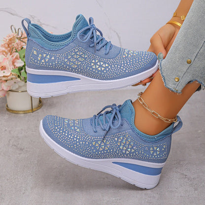 🔥🔥Letzter Tag der Aktion, profitieren Sie von 50 % Rabatt🔥 Atmungsaktive orthopädische Sportschuhe für Damen, lässiger und trendiger Stil, verziert mit eingearbeiteten Strasssteinen.