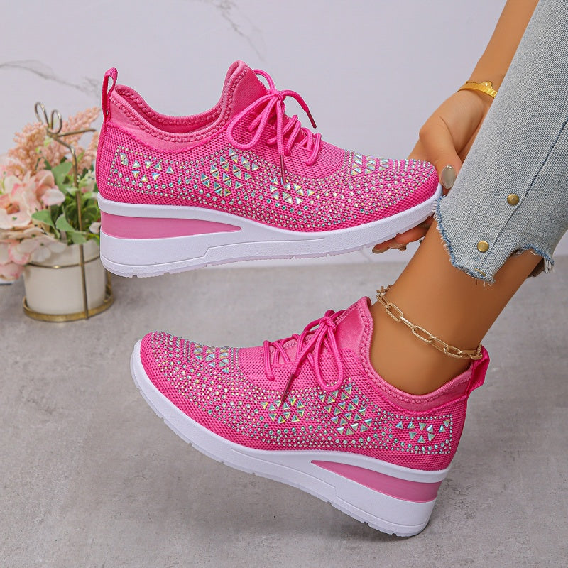 🔥🔥Letzter Tag der Aktion, profitieren Sie von 50 % Rabatt🔥 Atmungsaktive orthopädische Sportschuhe für Damen, lässiger und trendiger Stil, verziert mit eingearbeiteten Strasssteinen.