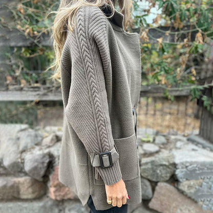 🍂💕Mittellanger Damenrock mit doppelten Knöpfen und Revers