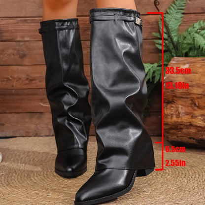 🌟Hochwertige Damenstiefel – Slouchy-Kniehohe Chunky-Stiefel für Damen