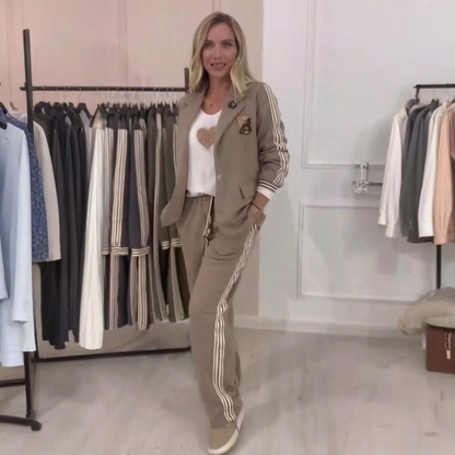 ✨Gestreiftes 2-teiliges Set (Blazer + Hose): Modisch & Praktisch für Freizeit & Beruf