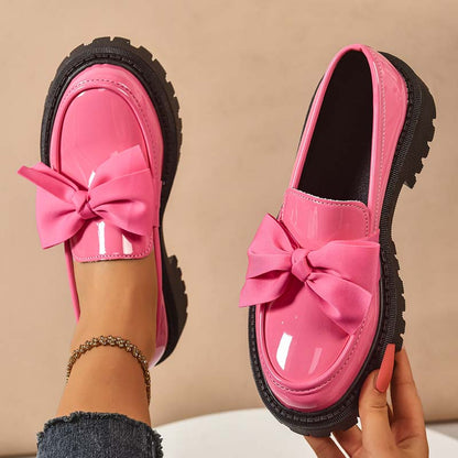 💕Stilvolle süße Plateau-Loafer mit Schleife