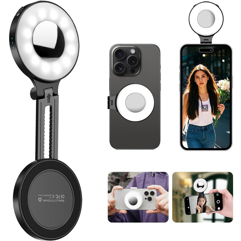 3-in-1 magnetisches Smartphone-Licht mit integriertem Spiegel