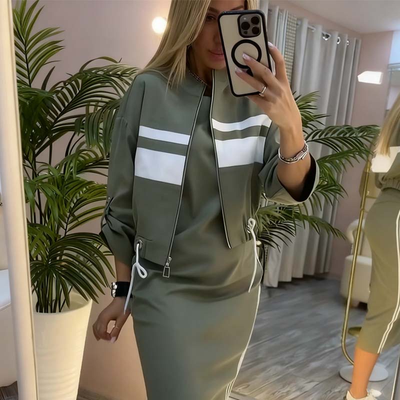 💖 Damen-Set aus Stehkragenjacke und Kleid