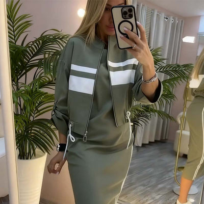 💖 Damen-Set aus Stehkragenjacke und Kleid
