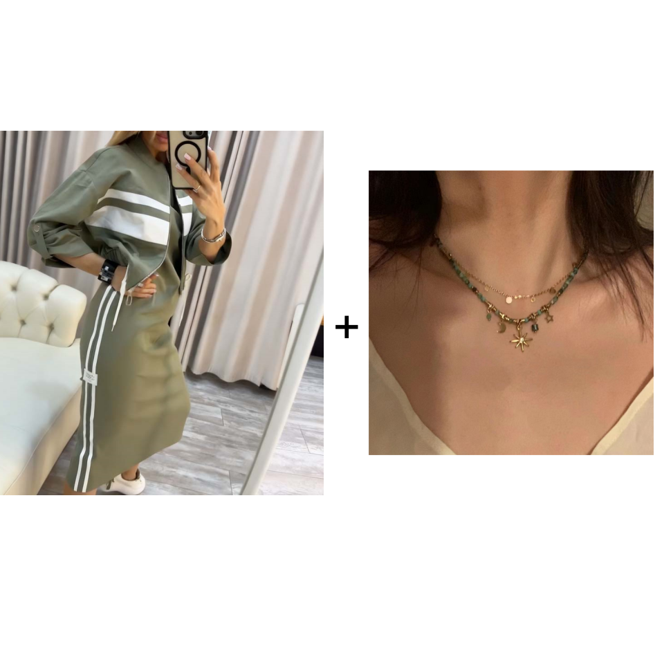 💖 Damen-Set aus Stehkragenjacke und Kleid
