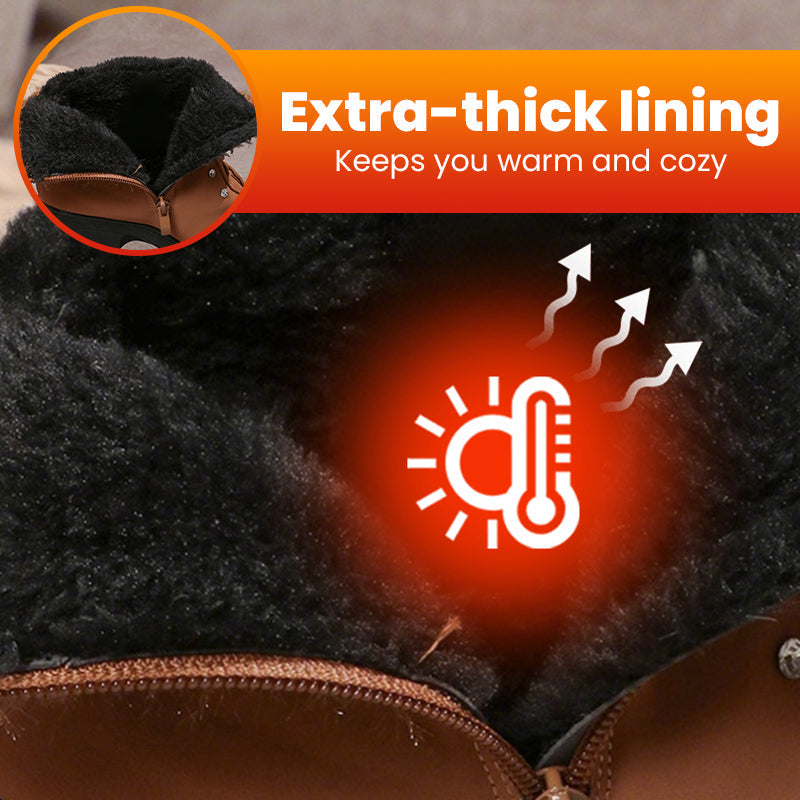 🔥Black-Friday-Mega-Angebot – 50 % Rabatt!🔥Warm gefütterte Damenstiefeletten mit Blockabsatz