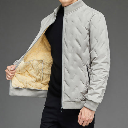 Warmes Geschenk – Herren-Winterjacke im lässigen Stil mit dickem, warmem Stehkragen