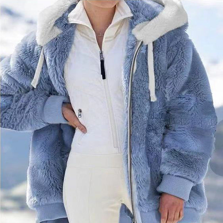 🧥 50% RABATT! ✨ Kapuzen-Fleecejacke mit Lammfellfutter - Winddicht & Wärmeisolierend für Extremes Winterwetter ❄️🛡️
