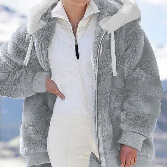 🧥 50% RABATT! ✨ Kapuzen-Fleecejacke mit Lammfellfutter - Winddicht & Wärmeisolierend für Extremes Winterwetter ❄️🛡️