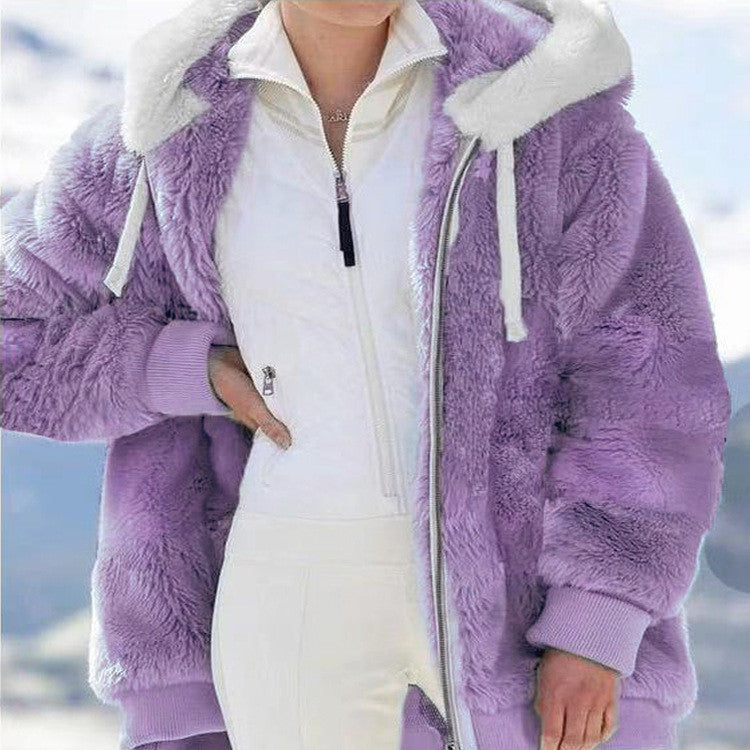 🧥 50% RABATT! ✨ Kapuzen-Fleecejacke mit Lammfellfutter - Winddicht & Wärmeisolierend für Extremes Winterwetter ❄️🛡️