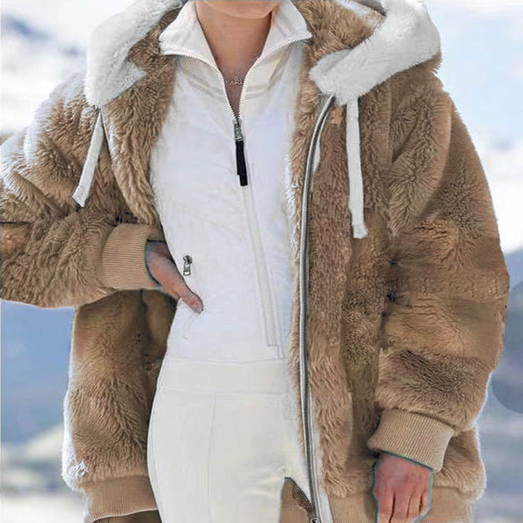 🧥 50% RABATT! ✨ Kapuzen-Fleecejacke mit Lammfellfutter - Winddicht & Wärmeisolierend für Extremes Winterwetter ❄️🛡️