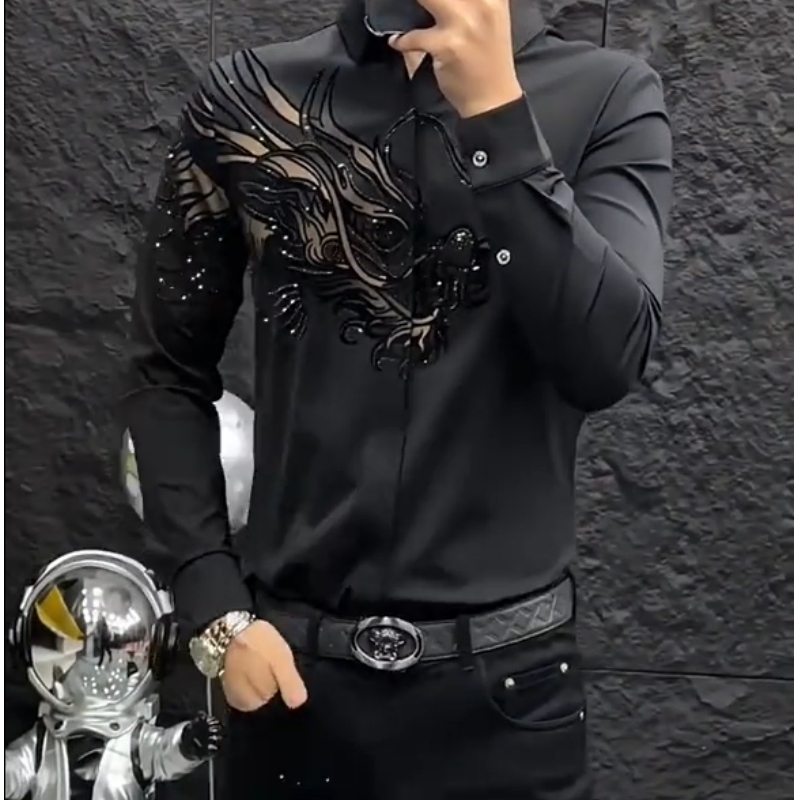 Herrenhemd mit schmaler Passform und stilvollem Aufdruck