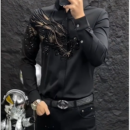 Herrenhemd mit schmaler Passform und stilvollem Aufdruck