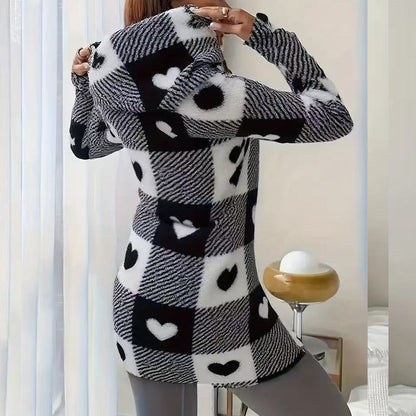 🍂🧥50%Rabatt!!!🛍️✨Karierte Kapuzenjacke für Damen mit Reißverschluss✈Versandkostenfrei
