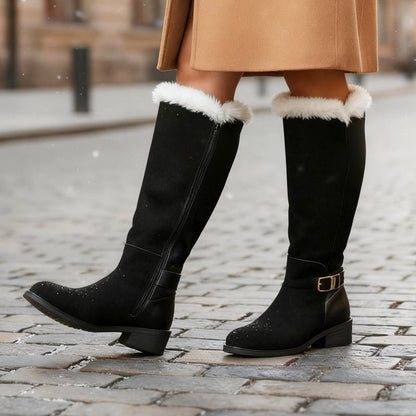 Warme, mit Plüsch gefütterte Winterstiefel für Damen