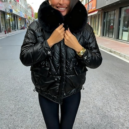 Lässige, warme, locker sitzende Baumwolljacke für Damen