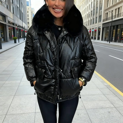 Lässige, warme, locker sitzende Baumwolljacke für Damen