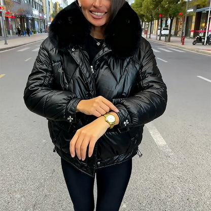 Lässige, warme, locker sitzende Baumwolljacke für Damen