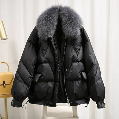 Lässige, warme, locker sitzende Baumwolljacke für Damen