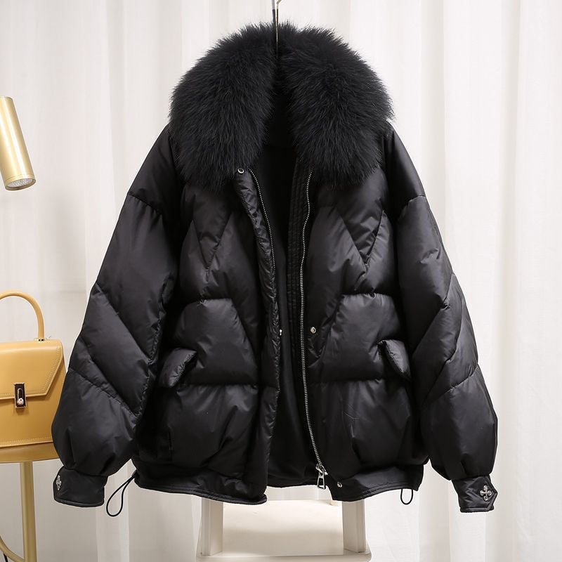 Lässige, warme, locker sitzende Baumwolljacke für Damen