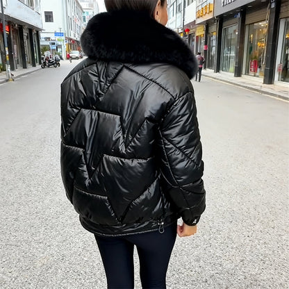 Lässige, warme, locker sitzende Baumwolljacke für Damen