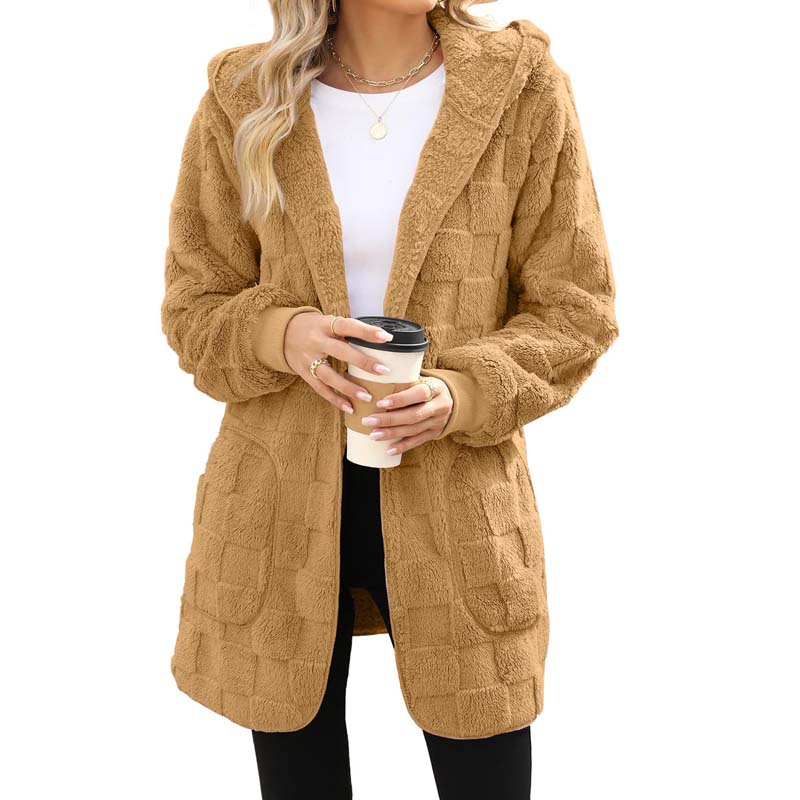 Karierte Fuzzy-Strickjacke🔥Kauf 2 Artikel versandkostenfrei🔥