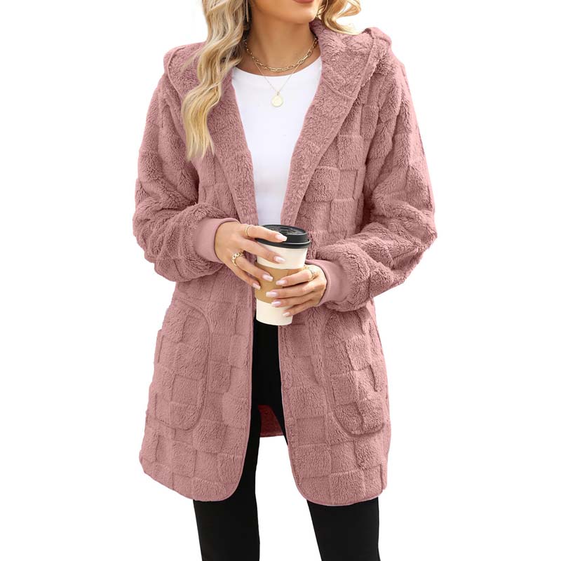 Karierte Fuzzy-Strickjacke🔥Kauf 2 Artikel versandkostenfrei🔥