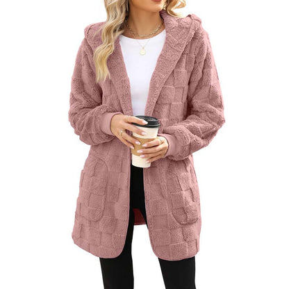Karierte Fuzzy-Strickjacke🔥Kauf 2 Artikel versandkostenfrei🔥
