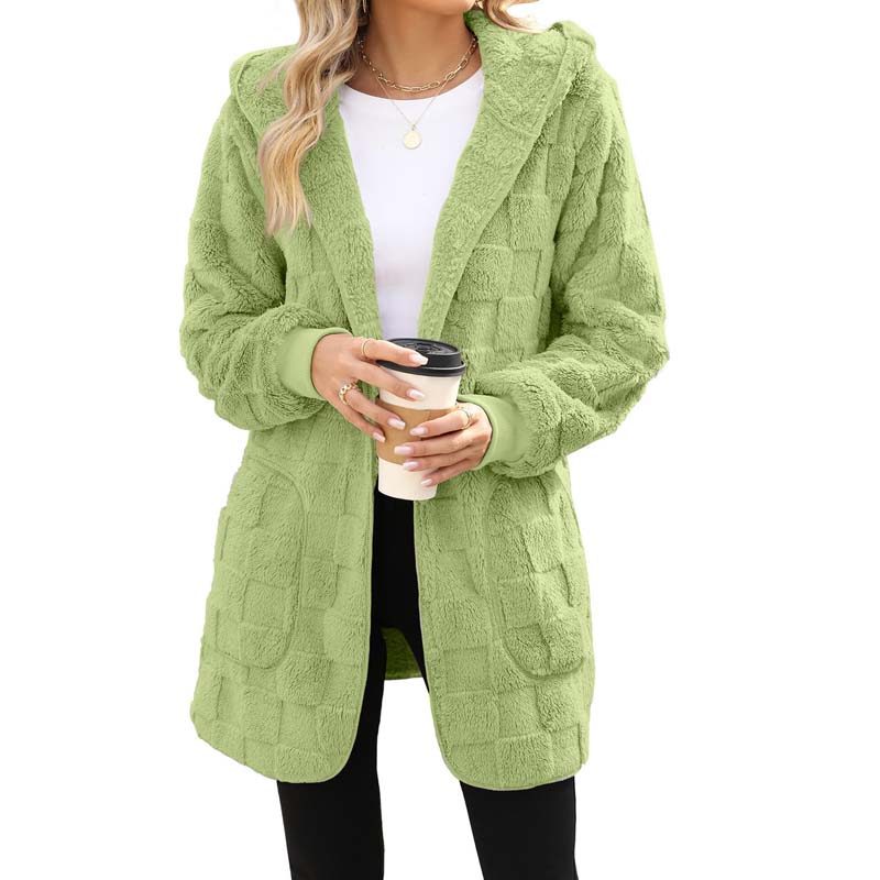 Karierte Fuzzy-Strickjacke🔥Kauf 2 Artikel versandkostenfrei🔥