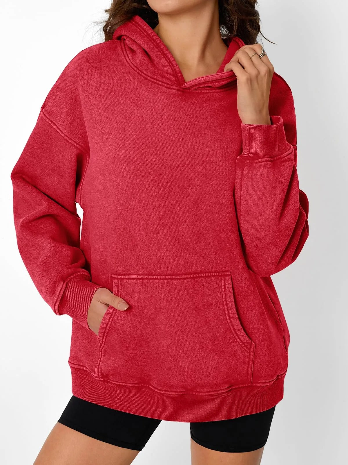 💥🎁Damen-Hoodie mit Acid-Wash-Effekt, oversized, langärmelig, Herbstmode-Sweatshirts