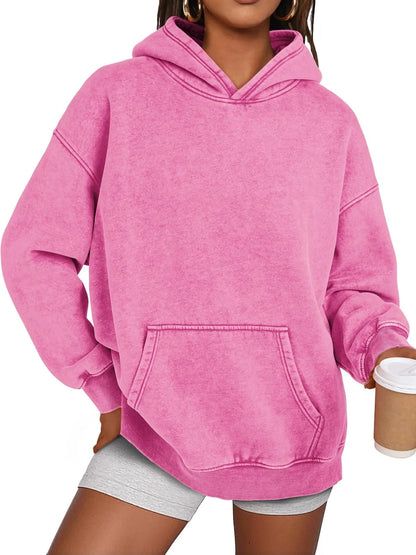 💥🎁Damen-Hoodie mit Acid-Wash-Effekt, oversized, langärmelig, Herbstmode-Sweatshirts