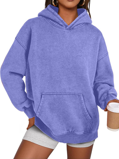 💥🎁Damen-Hoodie mit Acid-Wash-Effekt, oversized, langärmelig, Herbstmode-Sweatshirts