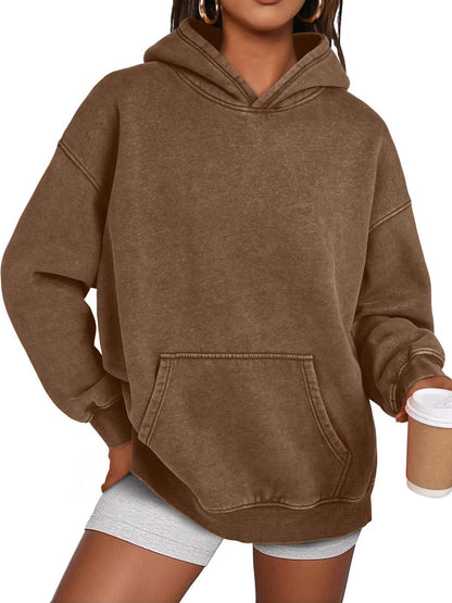 💥🎁Damen-Hoodie mit Acid-Wash-Effekt, oversized, langärmelig, Herbstmode-Sweatshirts