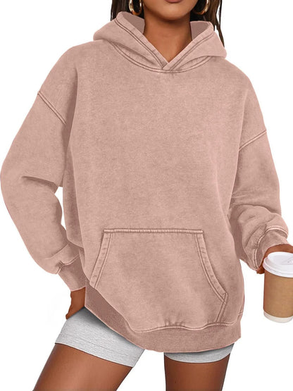💥🎁Damen-Hoodie mit Acid-Wash-Effekt, oversized, langärmelig, Herbstmode-Sweatshirts