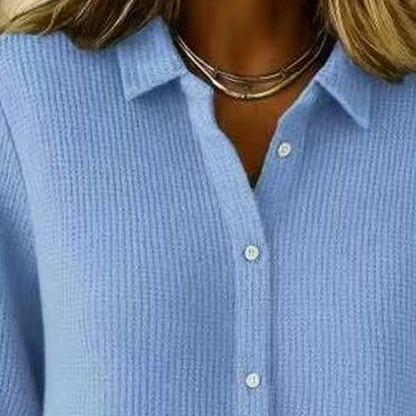 ✨🎅Weihnachtsangebote – Nur für kurze Zeit!⏰Eleganter Damen-Strickpullover mit Kragen und Knopfleiste