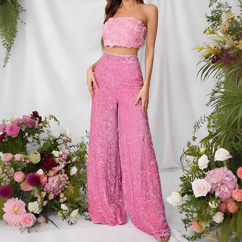 💖 Letzter Tag Verkauf 50% Rabatt 💃 Damen Mode Paillette Breitbeinhose