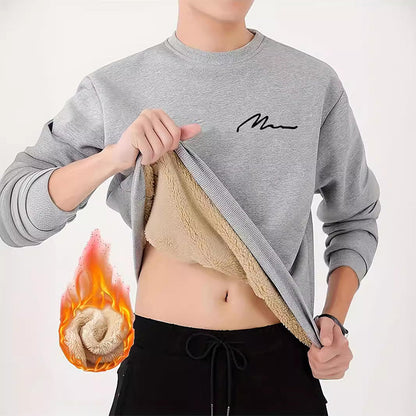 Herren-Sweatshirt mit Rundhalsausschnitt und Thermofutter