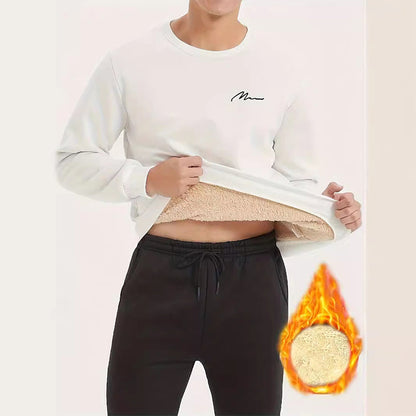 Herren-Sweatshirt mit Rundhalsausschnitt und Thermofutter