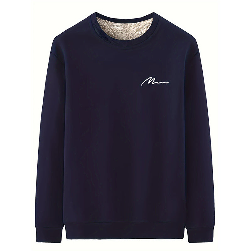 Herren-Sweatshirt mit Rundhalsausschnitt und Thermofutter