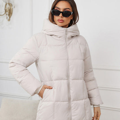 Warmer und kuscheliger, winddichter langer Wintermantel für Damen