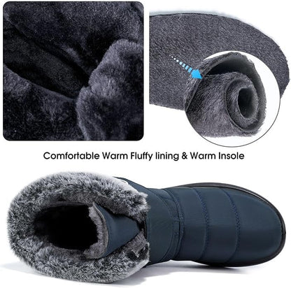 🎊Neujahrsverkauf🎊Warme, mit Fell gefütterte, wasserdichte Damen-Slip-On-Stiefel