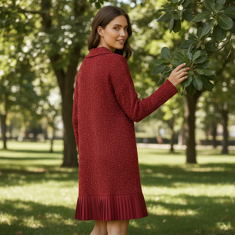 🎊Neujahrsverkauf🔥Kurz-A-Linien-Kleid mit funkelndem Revers für Damen