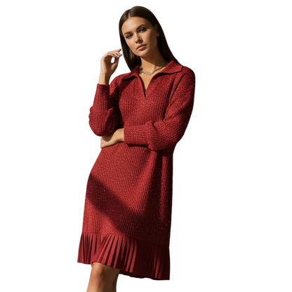 🎊Neujahrsverkauf🔥Kurz-A-Linien-Kleid mit funkelndem Revers für Damen