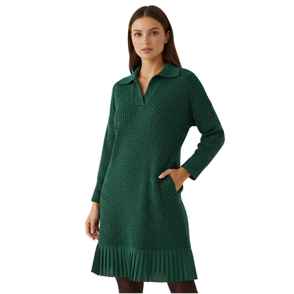 🎊Neujahrsverkauf🔥Kurz-A-Linien-Kleid mit funkelndem Revers für Damen