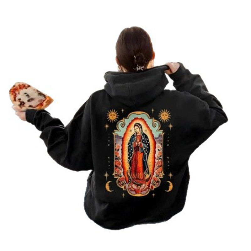 ❤️‍🔥 Unisex Oversized Guadalupe Grafik-Hoodie | Glaubensbekenntnis