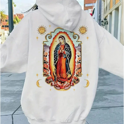 ❤️‍🔥 Unisex Oversized Guadalupe Grafik-Hoodie | Glaubensbekenntnis