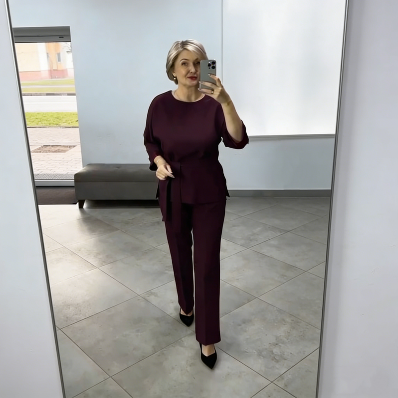 Elegantes zweiteiliges Set aus Oberteil und Hose für Damen