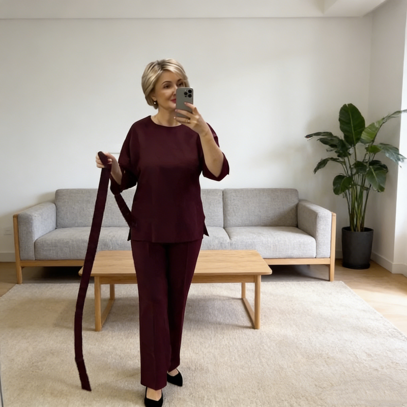 Elegantes zweiteiliges Set aus Oberteil und Hose für Damen